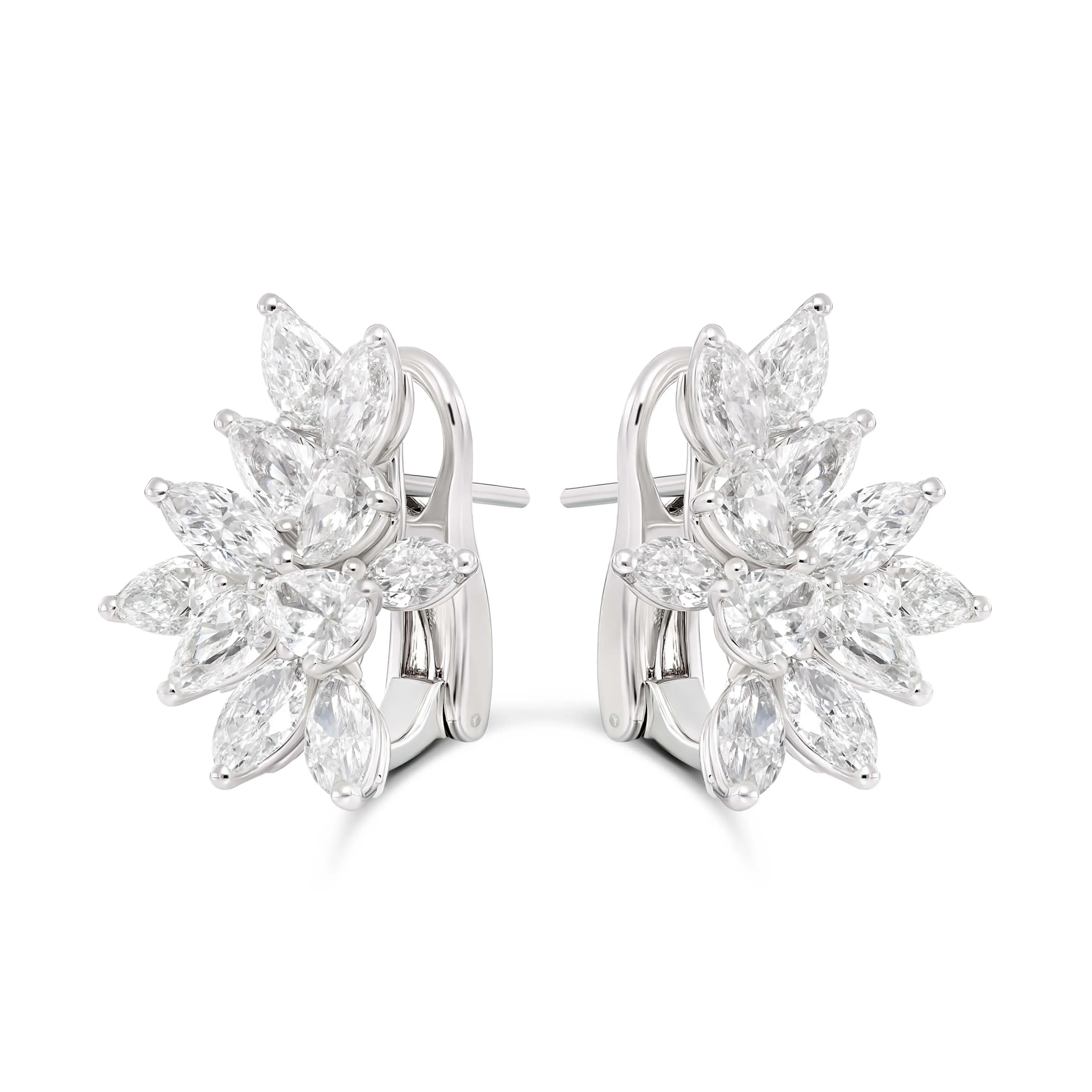 Riviera Cannes Diamond Multi Cluster Earrings | 18K White Gold