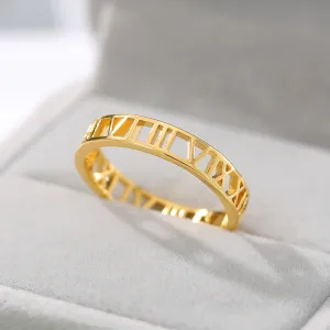 Roman Numeral Band Ring