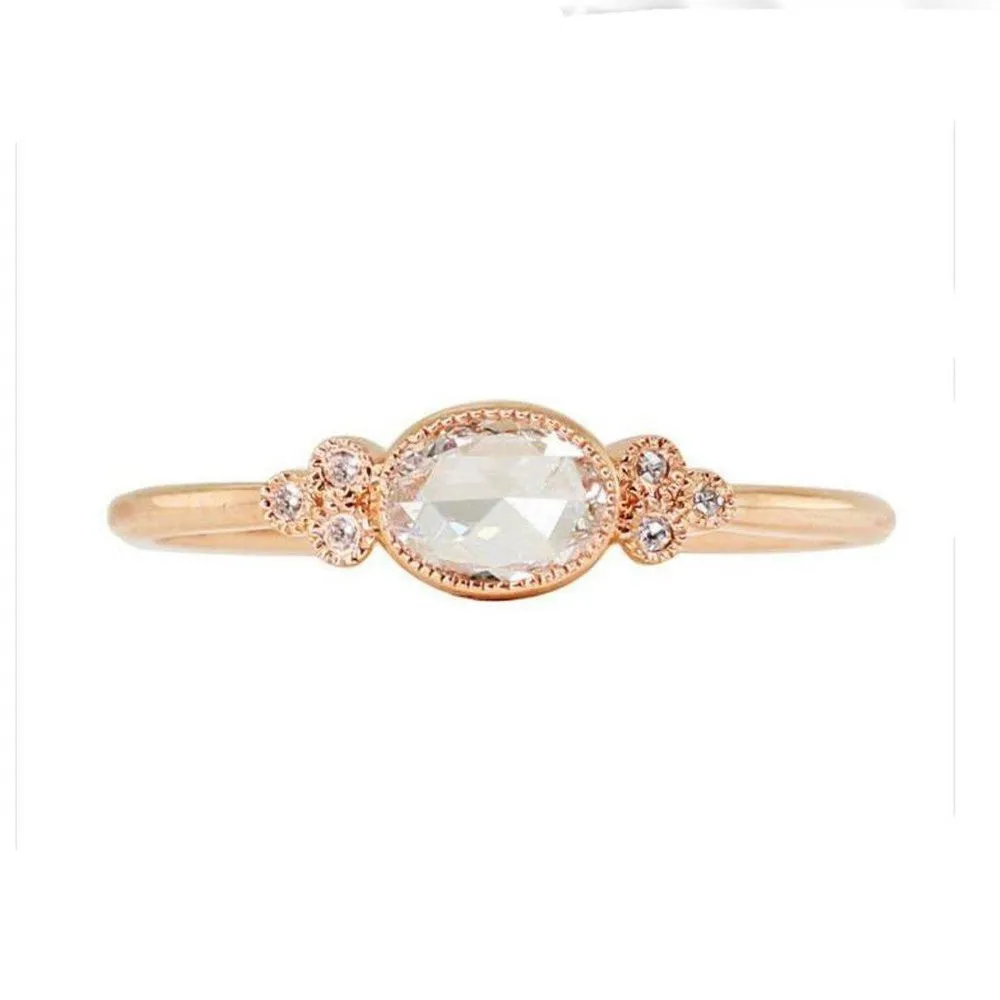 Rose Cut Opal Bezel Ring