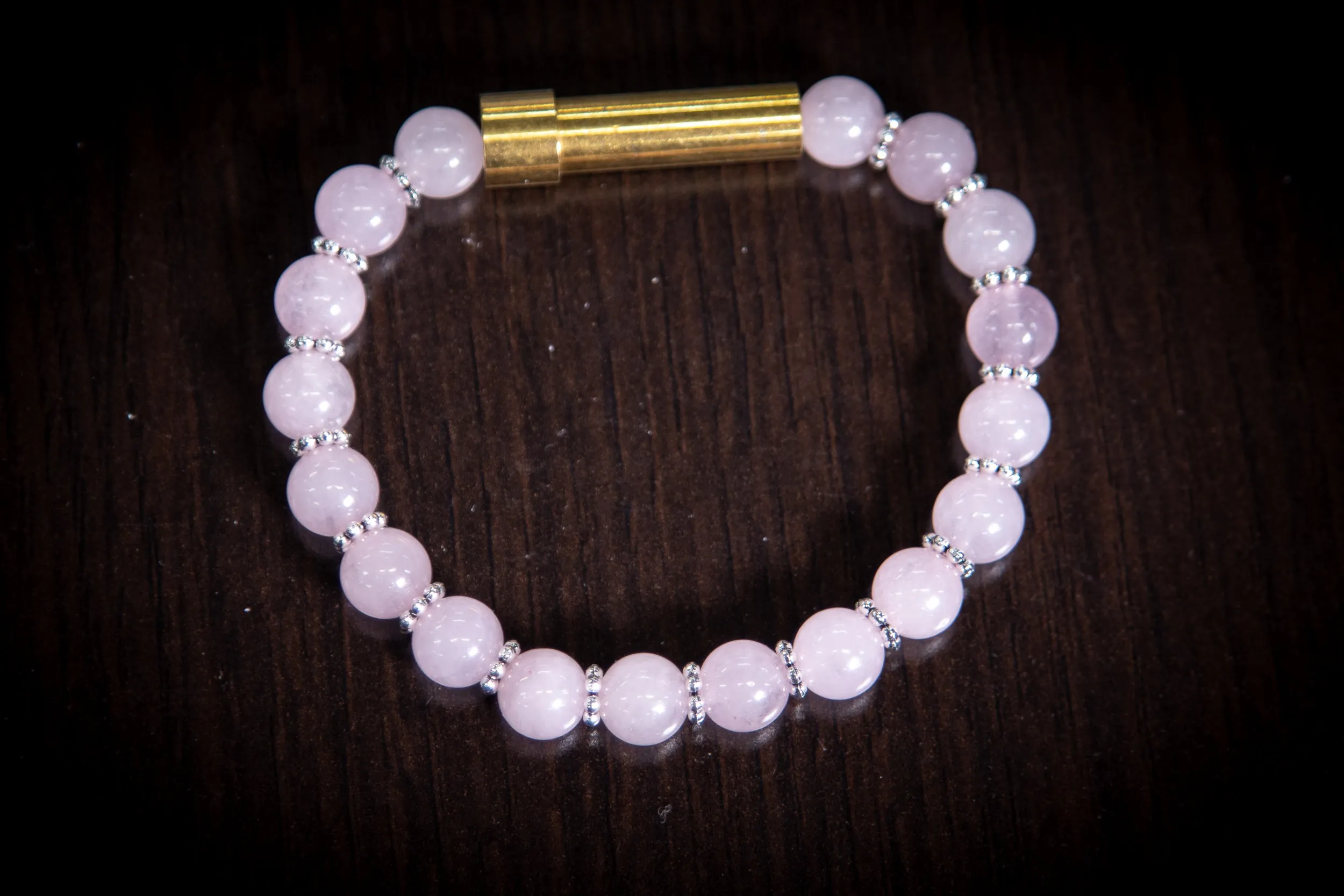 Rose Quartz Bracelet for Hair Fur or Ash