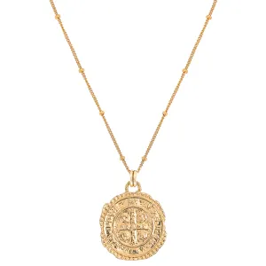 Saint Benedict Coin Pendant Necklace Gold-Filled