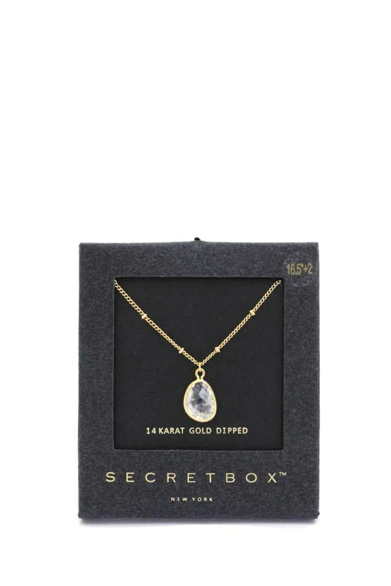 Secret Box Stone Charm Necklace