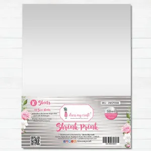 Shrink Prink - Silver Frosted Glass Sheet - Pack of 10 Sheets