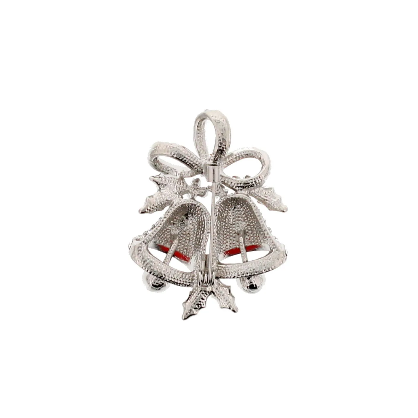 Silver Christmas Bells Brooch