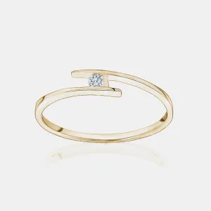 Single Diamond Wrap Ring