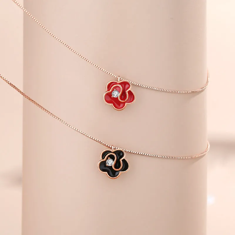 Sterling Silver Camellia Necklaces