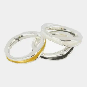 Sterling Silver Tri Colour Rings