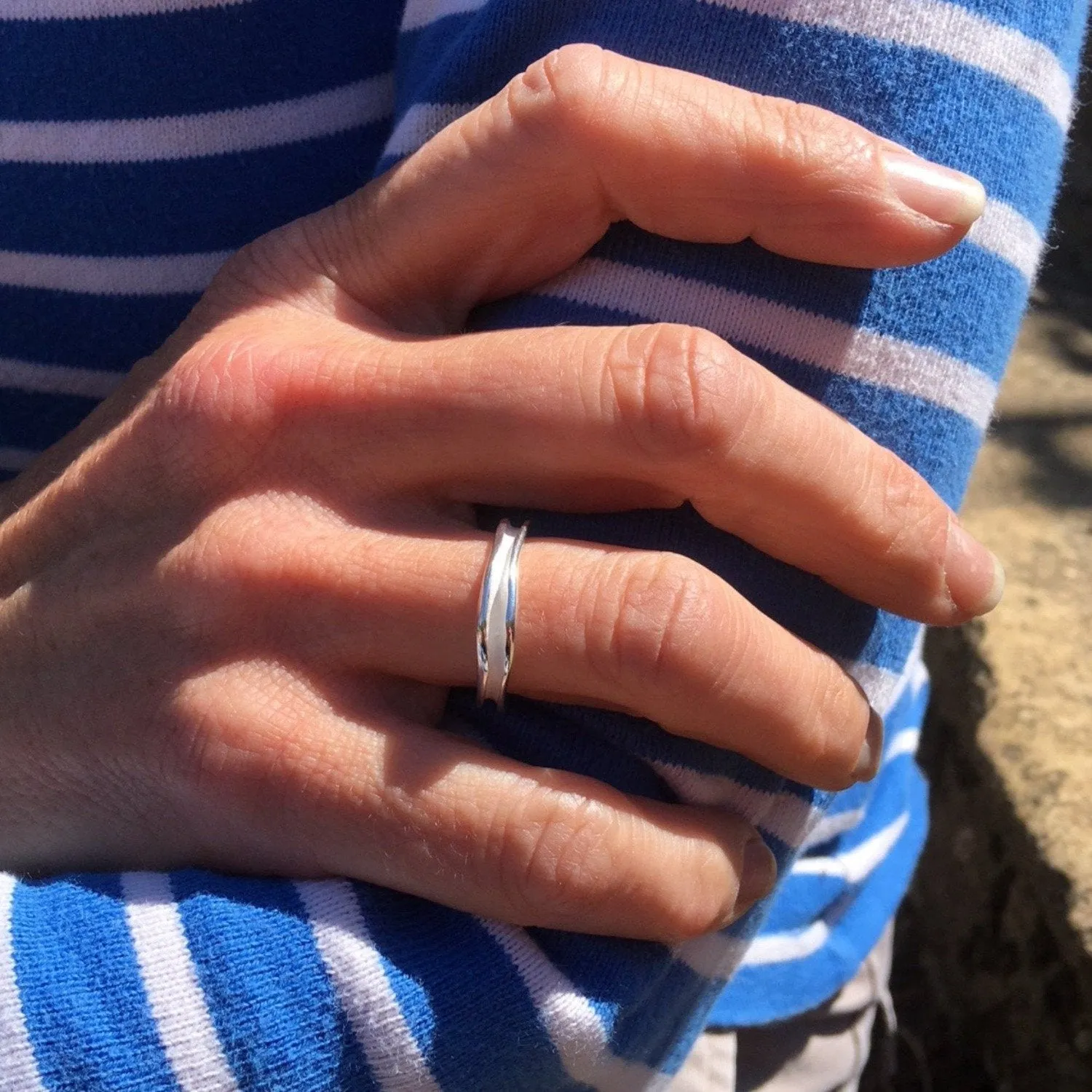 Sterling Silver Tri Colour Rings