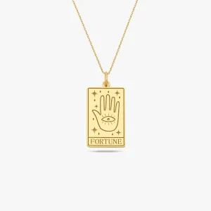 Tarot Card Necklace the Fortune| 14K Gold Vermeil