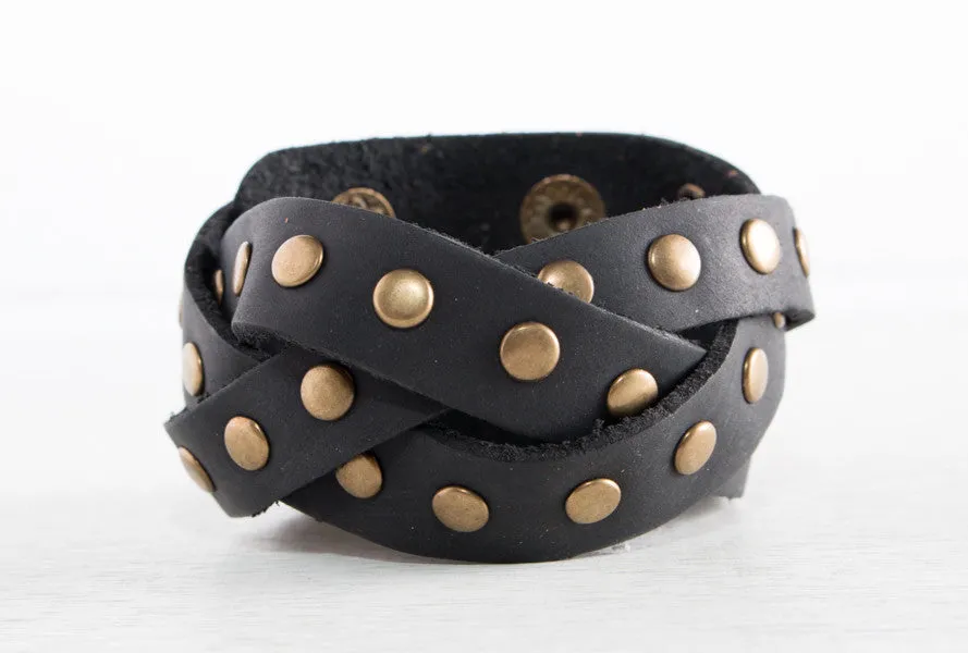 The Studded Leather Bracelet Collection