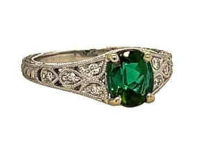 Tourmaline & Diamond White Gold Ring