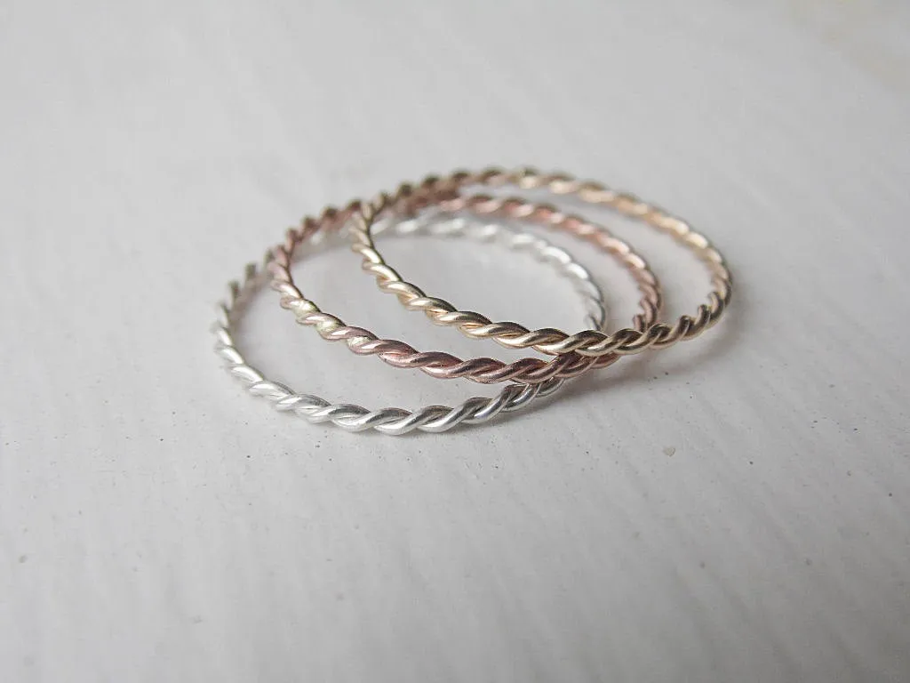 Twist Rings Stacking Set Three Ring Set