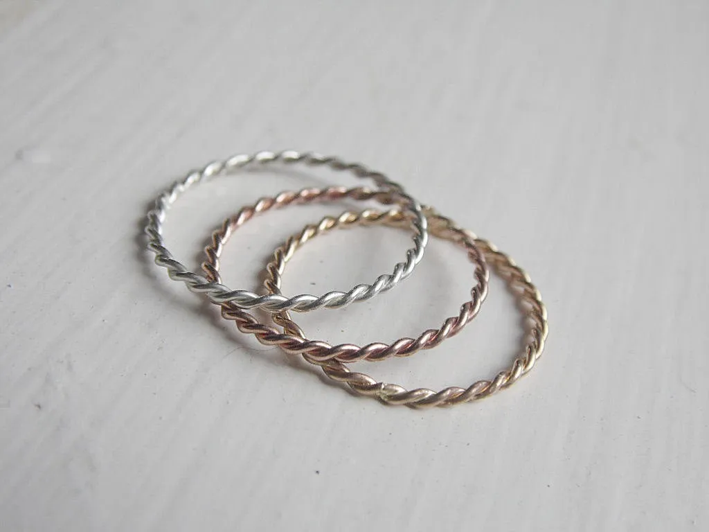 Twist Rings Stacking Set Three Ring Set