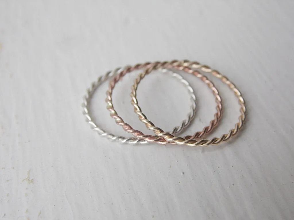 Twist Rings Stacking Set Three Ring Set