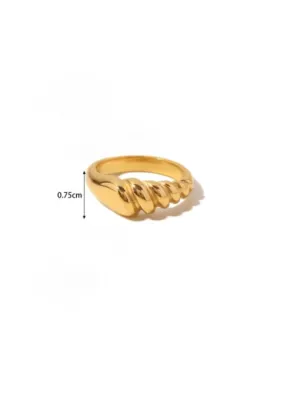 Twisted Gold RIng, 18K Gold Plated Statement Ring