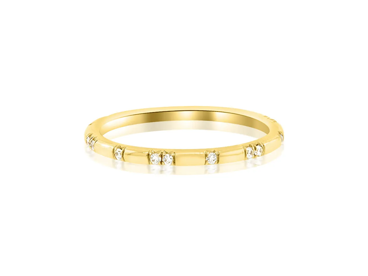 Ursa Minor Scattered Diamond Gold Ring