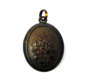 Victorian Floral Tortoiseshell locket