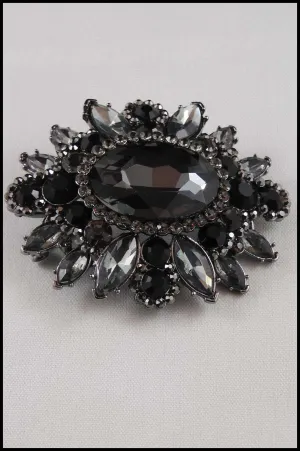 Victorian Queen Crystal Brooch Pin