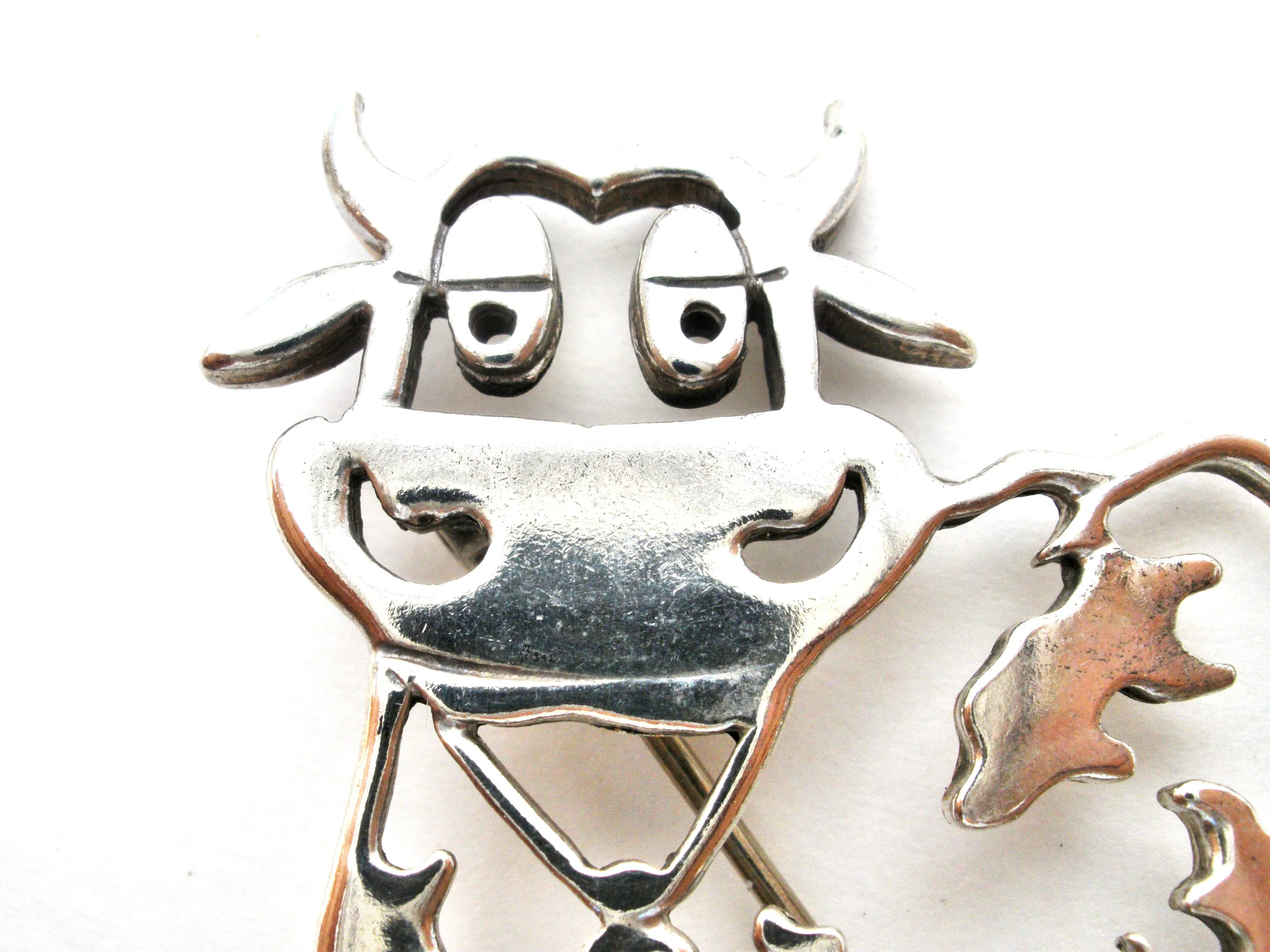 Vintage Cow Brooch Pin by Frank Chavez