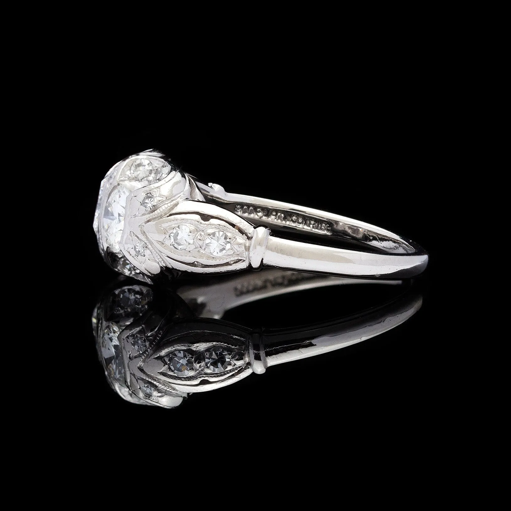 Vintage Granat Bros. San Francisco Diamond Platinum Ring, circa 1950s