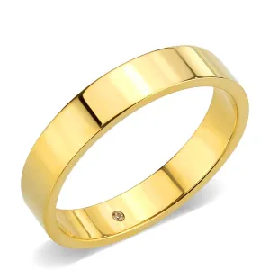 Wholesale Unisex Stainless Steel Top Grade Crystal Clear IP Gold Band Ring