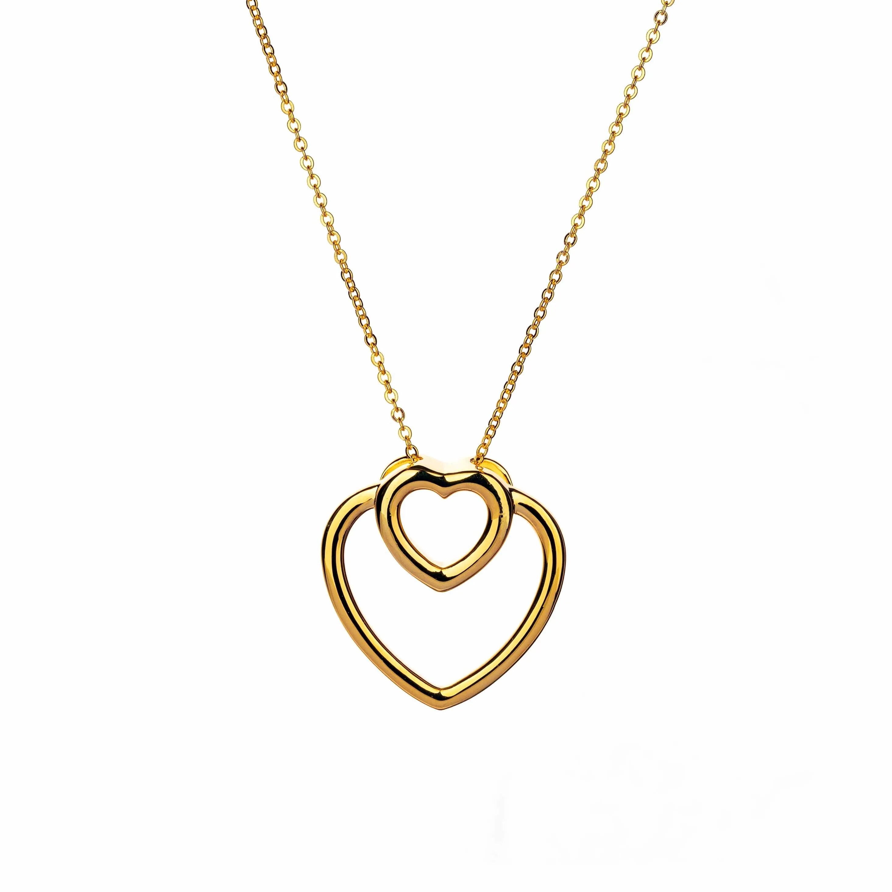 With Love - Dual Hearts - Sterling Silver Necklaces