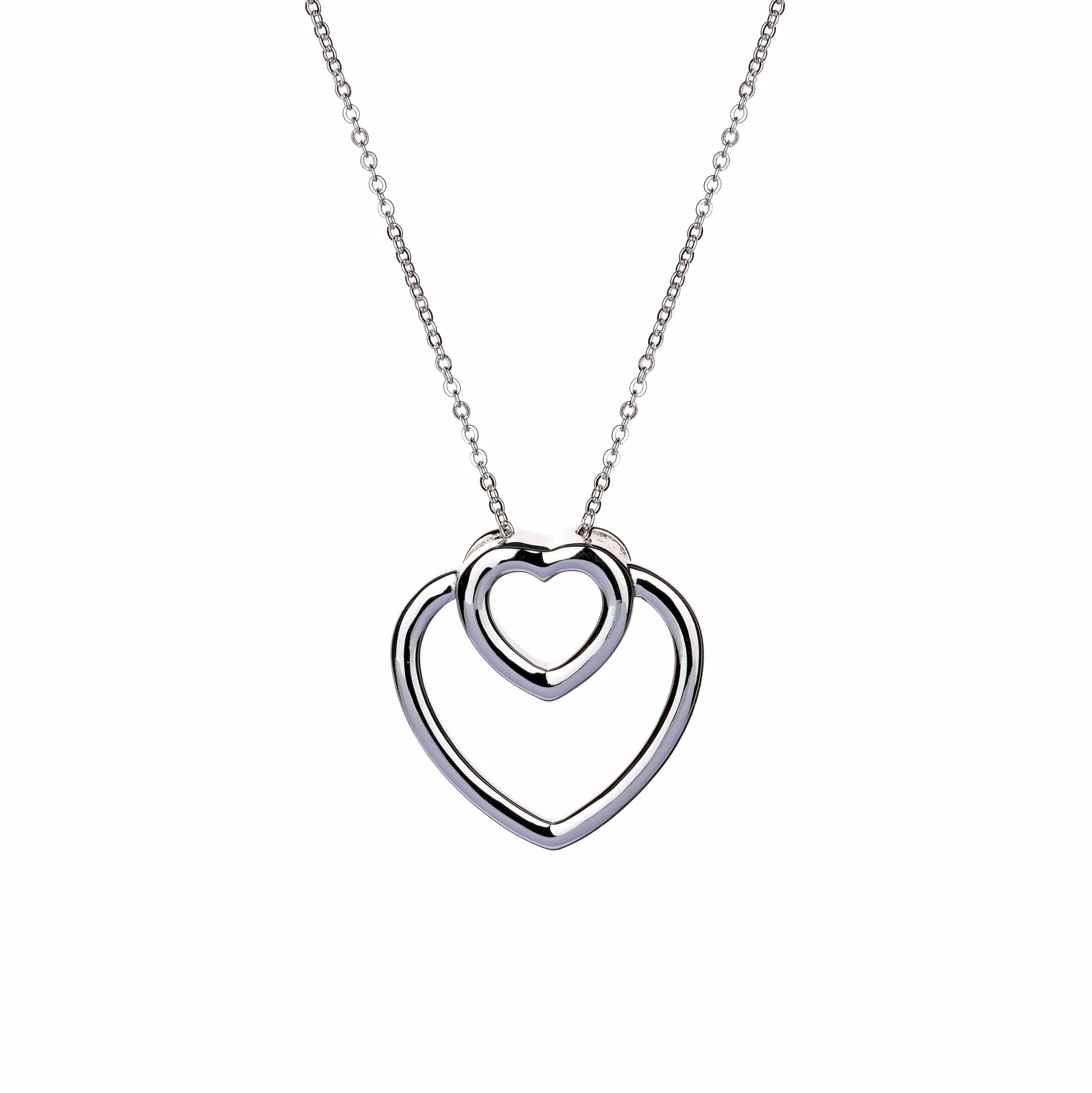 With Love - Dual Hearts - Sterling Silver Necklaces