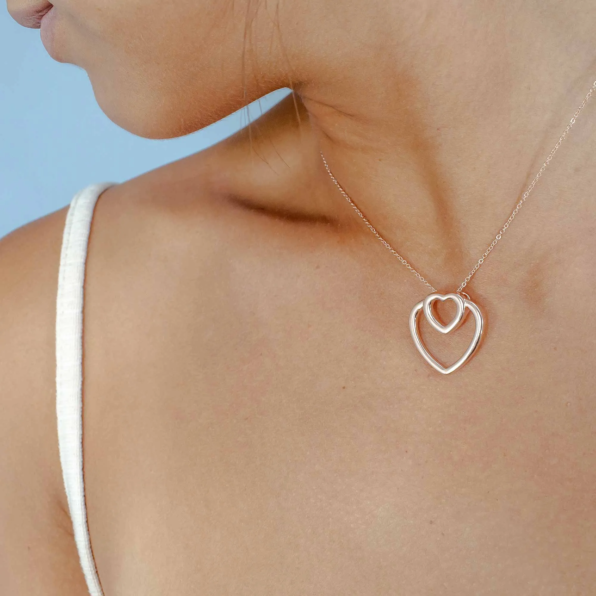 With Love - Dual Hearts - Sterling Silver Necklaces