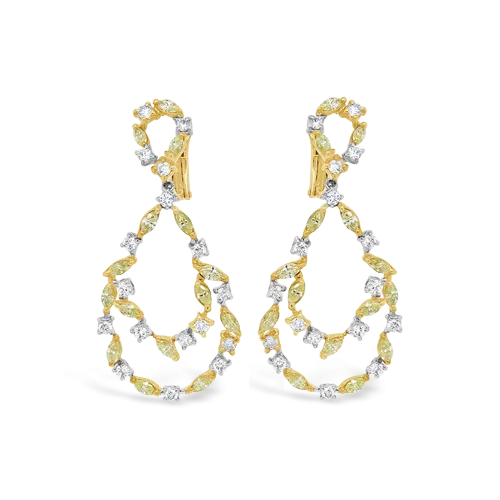 Yellow & White Diamond Dangle