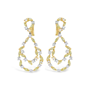 Yellow & White Diamond Dangle