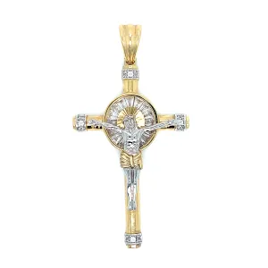 Yellow and White Gold Cross Pendant